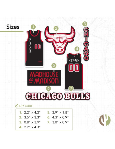 Calcomanía Chicago Bulls Desert Cactus NBA Vinilo 27.9x21.6cm