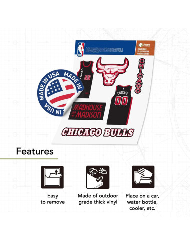 Calcomanía Chicago Bulls Desert Cactus NBA Vinilo 27.9x21.6cm