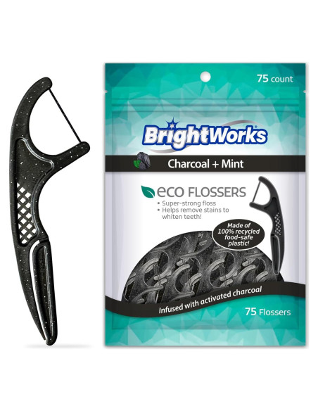 Palillos de Hilo Sostenibles Brightworks - 225 Unidades - Menta y Carbón