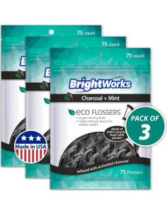 Palillos de Hilo Sostenibles Brightworks - 225 Unidades - Menta y Carbón 2