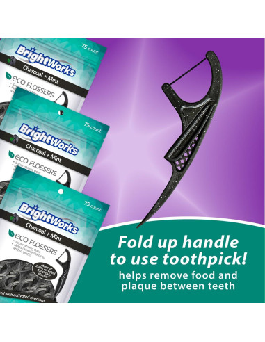 Palillos de Hilo Sostenibles Brightworks - 225 Unidades - Menta y Carbón