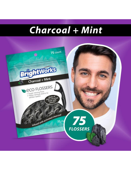 Palillos de Hilo Sostenibles Brightworks - 225 Unidades - Menta y Carbón