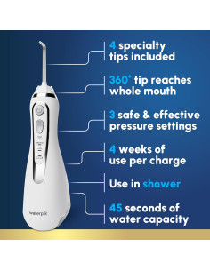 Hilo Dental Inalámbrico Waterpik WP-580 Blanco Recargable 2