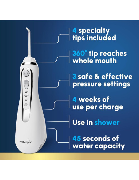 Hilo Dental Inalámbrico Waterpik WP-580 Blanco Recargable Hilo Dental Inalámbrico Waterpik WP-580 Blanco Recargable