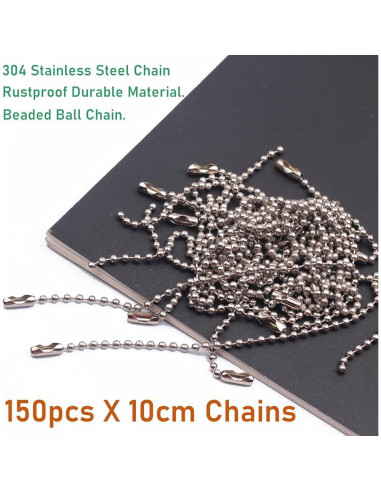 150 Cadenas de Bolas 10cm Wayilea Acero Inoxidable