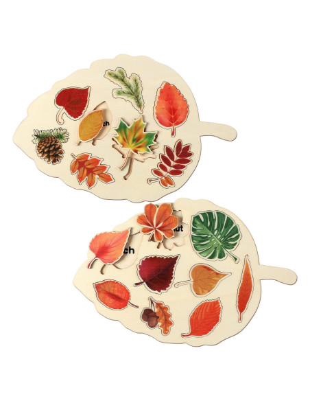 Rompecabezas de Madera Kathfly 2 Piezas Hoja Educativo 20x33cm