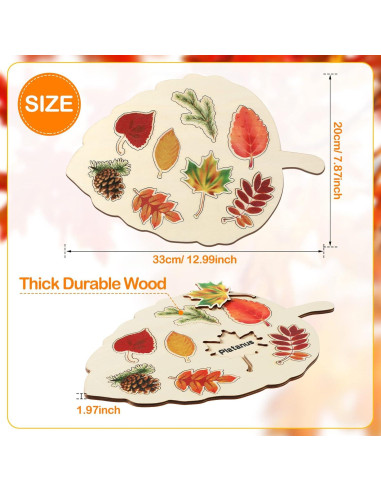 Rompecabezas de Madera Kathfly 2 Piezas Hoja Educativo 20x33cm