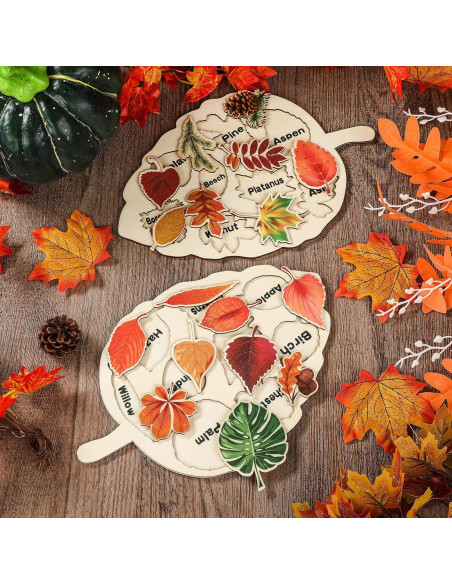 Rompecabezas de Madera Kathfly 2 Piezas Hoja Educativo 20x33cm