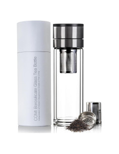 Botella de Té COMI con Infusor de Vidrio Doble Pared 355ml