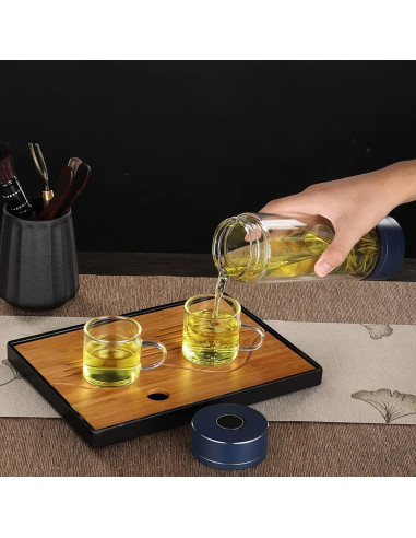 Botella de Té Portátil Toycol 450ml Doble Pared Aislante