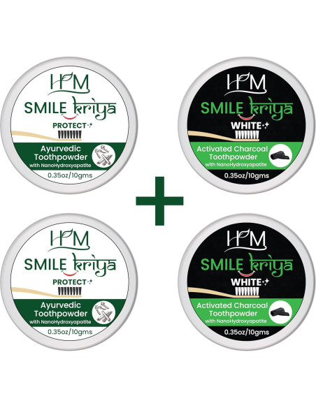 HM Smile Polvo Dental Ayurvédico Blanqueador 4x10g HM Smile Polvo Dental Ayurvédico Blanqueador 4x10g