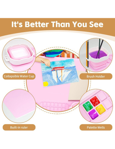 Alfombrilla de Silicona JAGOCY Rosa 50.8x40.6cm con Taza Plegable