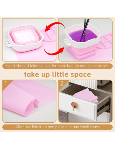 Alfombrilla de Silicona JAGOCY Rosa 50.8x40.6cm con Taza Plegable