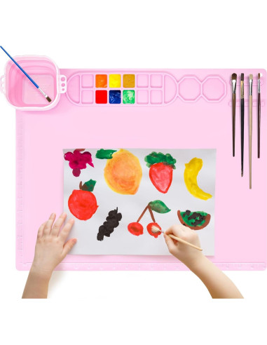 Alfombrilla de Silicona JAGOCY Rosa 50.8x40.6cm con Taza Plegable