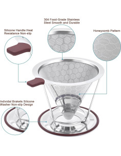Goteador de Café MISETTO Acero Inoxidable 1-2 Tazas Reutilizable 2