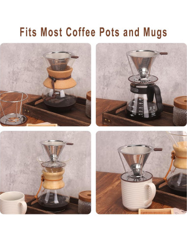 Goteador de Café MISETTO Acero Inoxidable 1-2 Tazas Reutilizable