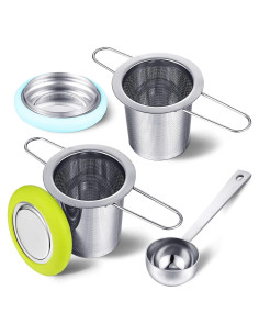 Infusores de Té Acero Inoxidable Patelai 2 Piezas Mango Plegable