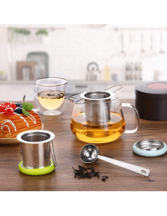 Infusores de Té Acero Inoxidable Patelai 2 Piezas Mango Plegable 2
