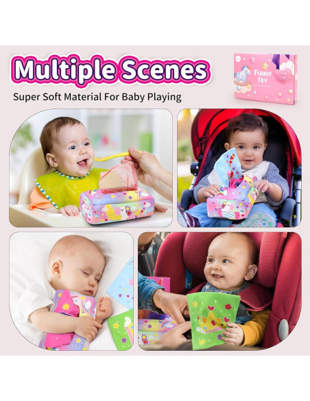 Juguete Sensorial de Caja de Tejido USRELA para Bebés 6-12 Meses