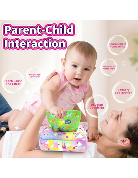 Juguete Sensorial de Caja de Tejido USRELA para Bebés 6-12 Meses