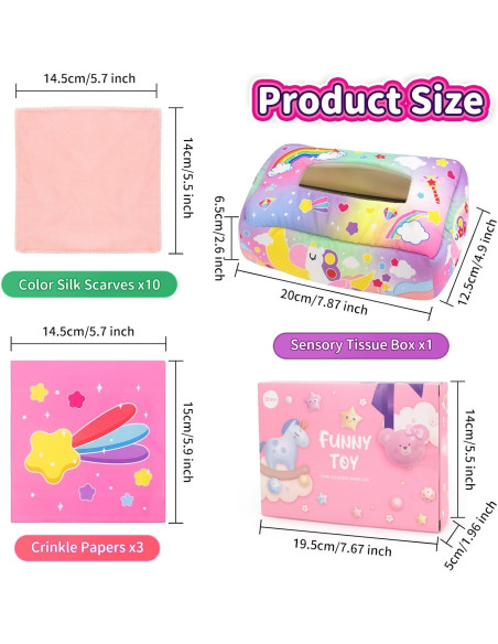 Juguete Sensorial de Caja de Tejido USRELA para Bebés 6-12 Meses