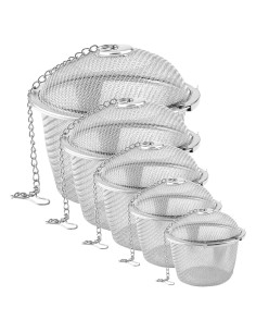 Set de 5 Infusores de Té ZOENHOU Acero Inoxidable 4.6-10.9 cm