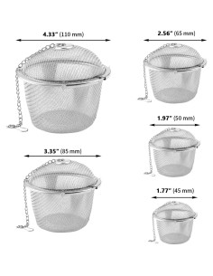 Set de 5 Infusores de Té ZOENHOU Acero Inoxidable 4.6-10.9 cm 2
