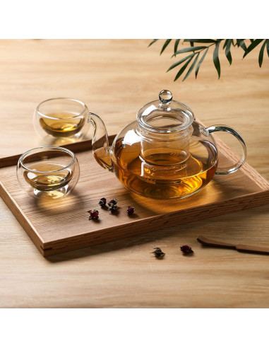 Tetera de vidrio CNGLASS 600 ml con infusor removible