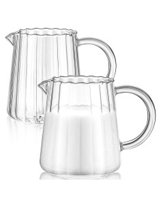 Jarras de Vidrio Leinuosen 2 Pcs 240 ml Estilo Onda