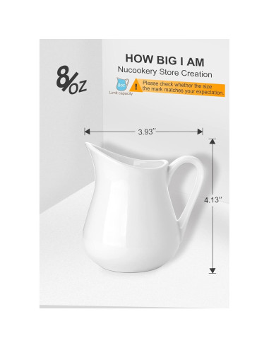 Juego de 2 Jarras de Cerámica Nucookery 240 ml Blancas