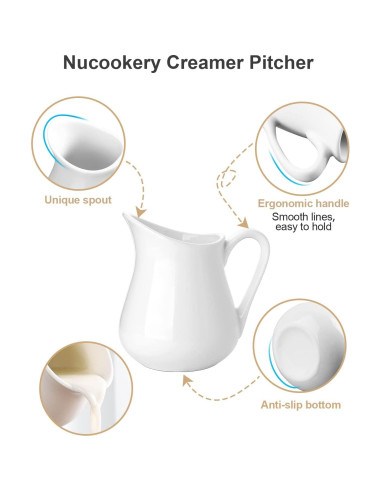 Juego de 2 Jarras de Cerámica Nucookery 240 ml Blancas