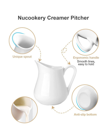 Juego de 2 Jarras de Cerámica Nucookery 240 ml Blancas