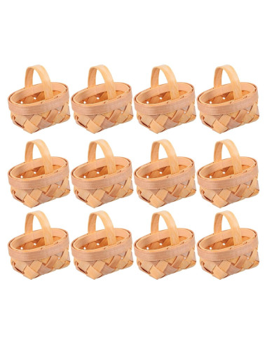Cestas Tejidas MAGICLULU 12Pcs Madera 6x6x6cm Decoración