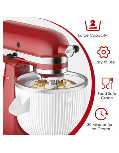 Accesorio para Hacer Helados KITOART 2L para KitchenAid 2
