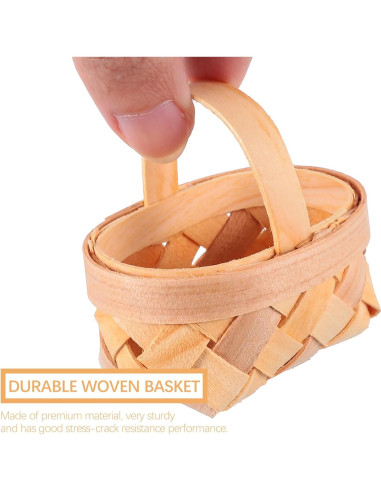 Cestas Tejidas MAGICLULU 12Pcs Madera 6x6x6cm Decoración