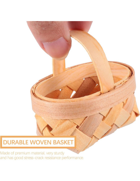 Cestas Tejidas MAGICLULU 12Pcs Madera 6x6x6cm Decoración