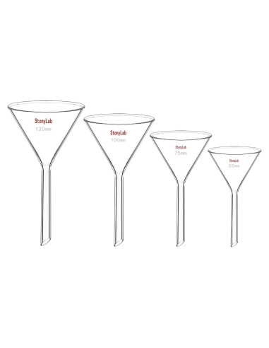 Set de embudos de vidrio StonyLab 4 piezas 50-120 mm