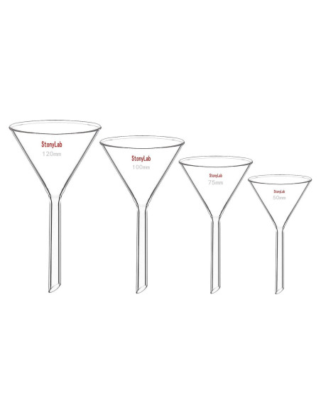 Set de embudos de vidrio StonyLab 4 piezas 50-120 mm