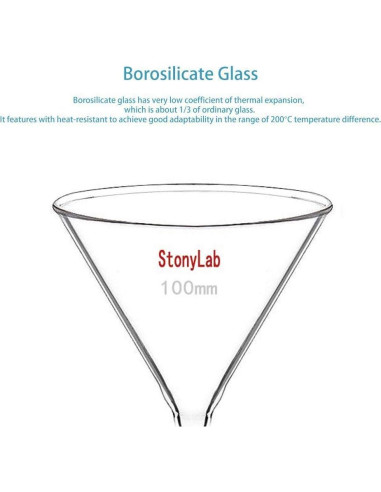 Set de embudos de vidrio StonyLab 4 piezas 50-120 mm