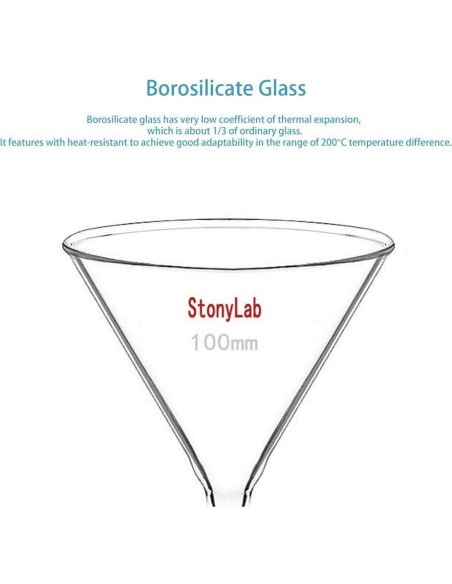 Set de embudos de vidrio StonyLab 4 piezas 50-120 mm
