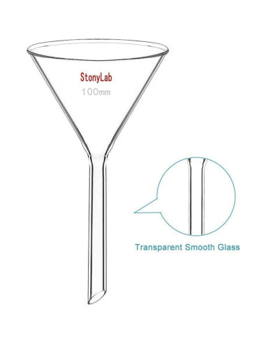 Set de embudos de vidrio StonyLab 4 piezas 50-120 mm