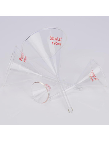 Set de embudos de vidrio StonyLab 4 piezas 50-120 mm