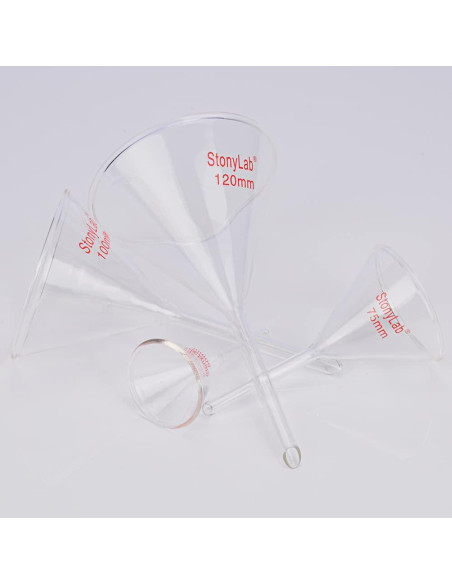 Set de embudos de vidrio StonyLab 4 piezas 50-120 mm