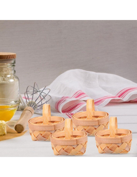 Cestas Tejidas MAGICLULU 12Pcs Madera 6x6x6cm Decoración
