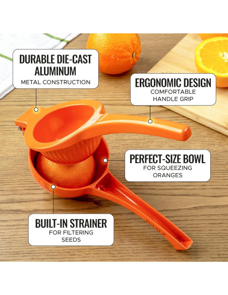 Exprimidor Manual de Cítricos Zulay Kitchen Naranja 0.5L