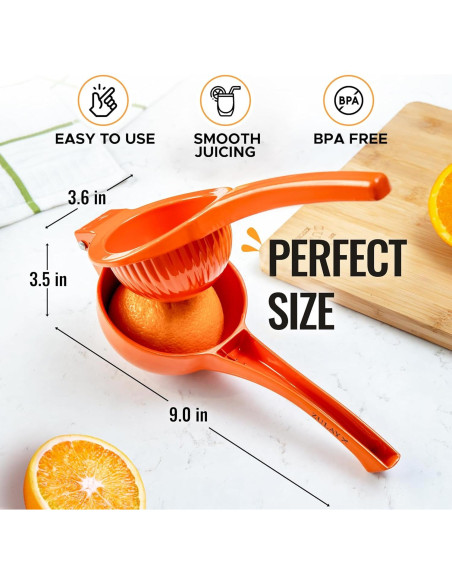 Exprimidor Manual de Cítricos Zulay Kitchen Naranja 0.5L