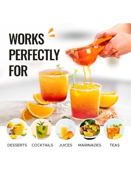 Exprimidor Manual de Cítricos Zulay Kitchen Naranja 0.5L