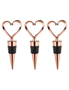 Tapones de Vino Reutilizables Eruinfang 3 Pack Oro Rosa