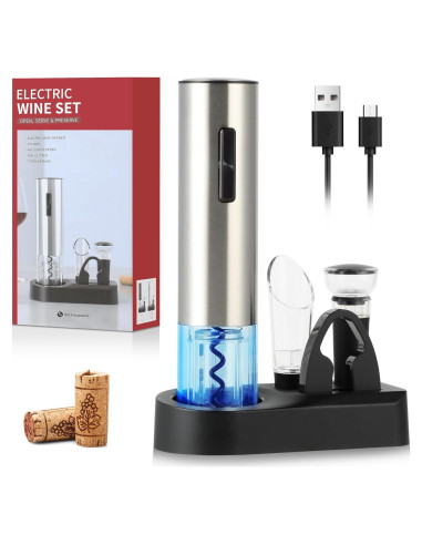 Juego de abridor de vino eléctrico BreezeSound 6 en 1