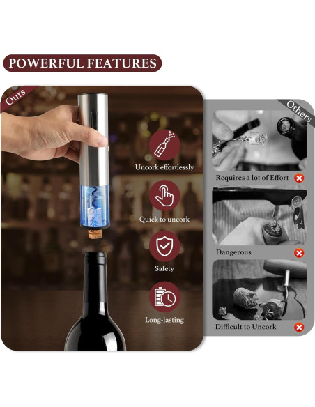 Juego de abridor de vino eléctrico BreezeSound 6 en 1 Juego de abridor de vino eléctrico BreezeSound 6 en 1